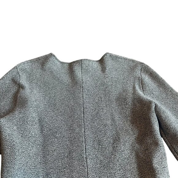 Theory Grey Marled Zip-Down Peplum Sweater Jacket Stretch Size Large Women's - Picture 7 of 10